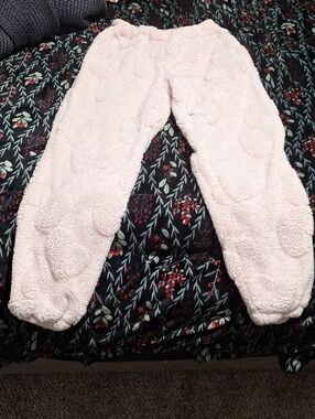 Rebellious One Plush Light Pink Heart Pj Pants